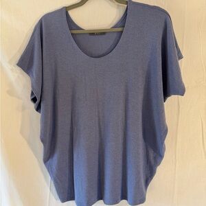 Relaxed Scoop Neck Dolman Top in Periwinkle Blue